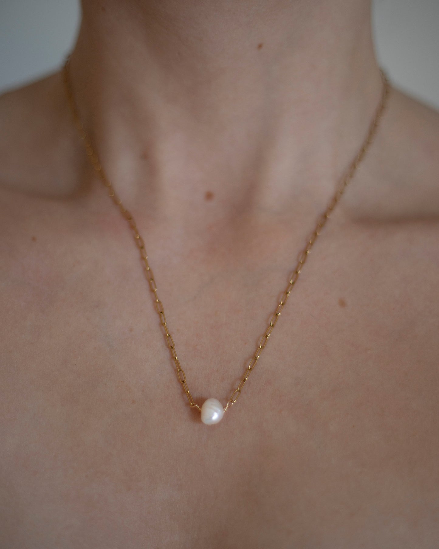 Aerin Freshwater Pearl Handmade Gold Necklace