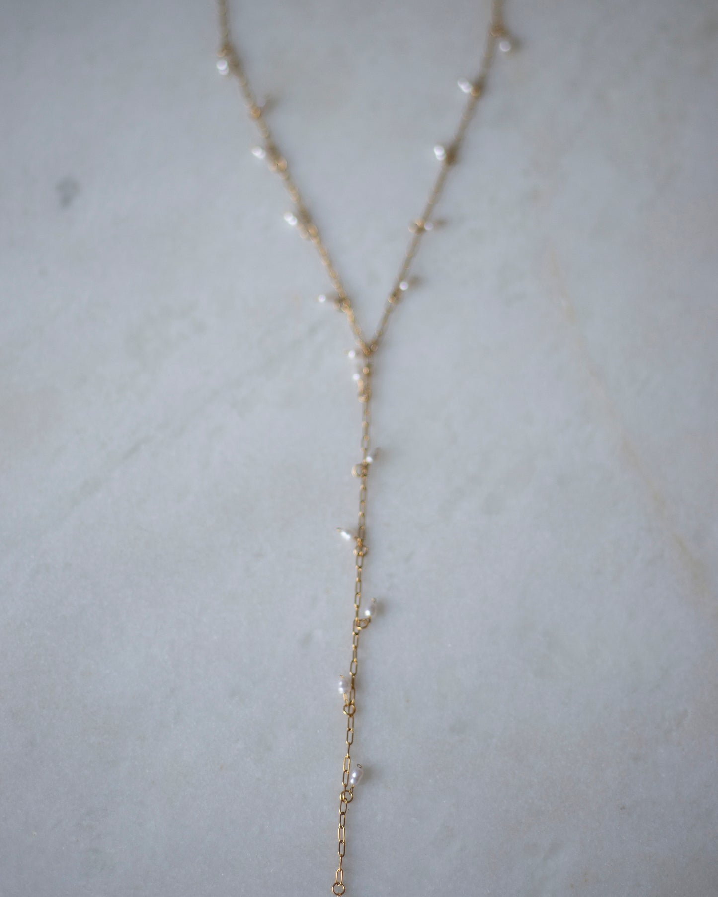 Alba Pearl Lariat Drop Handmade Necklace