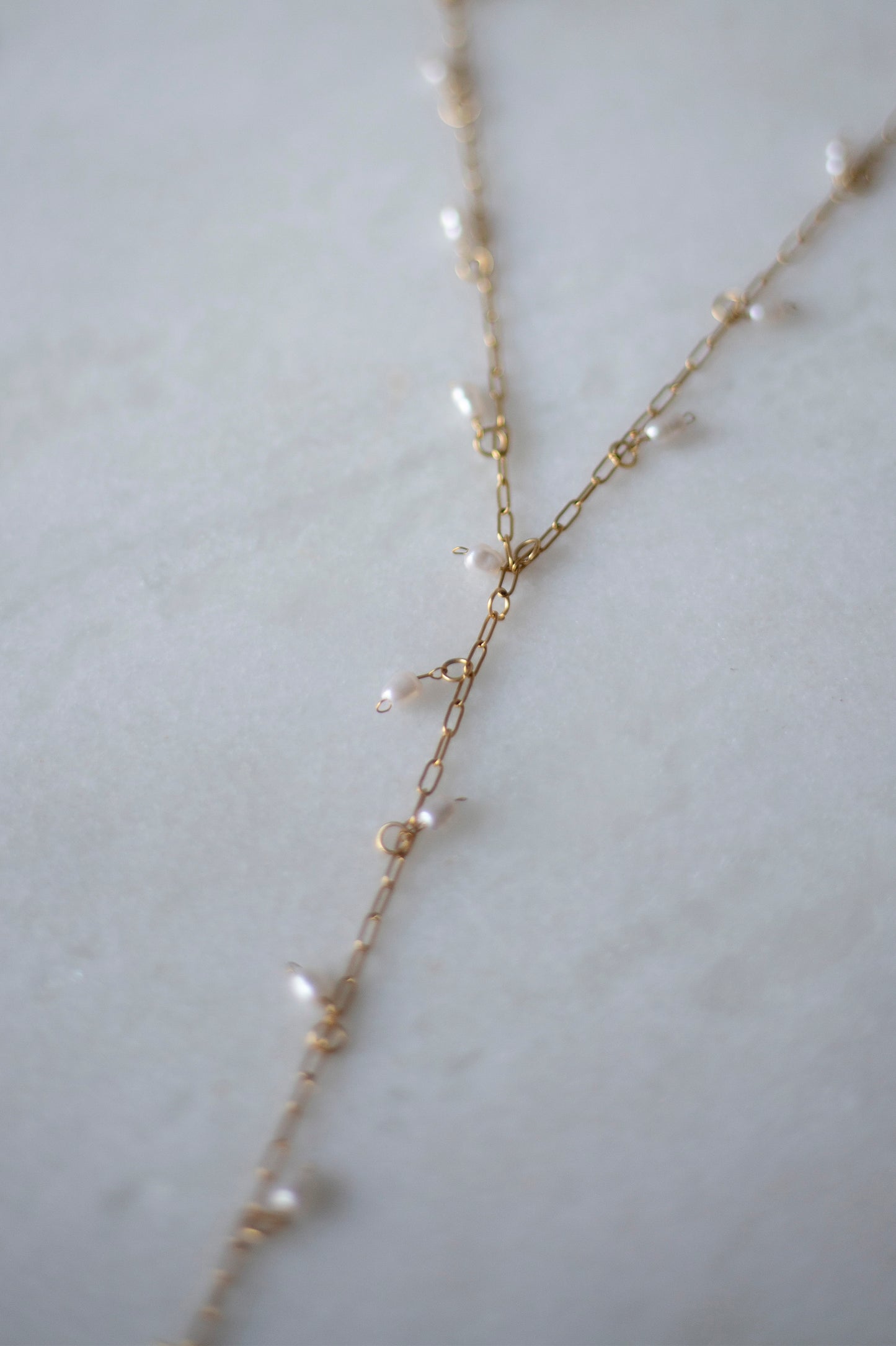 Alba Pearl Lariat Drop Handmade Necklace