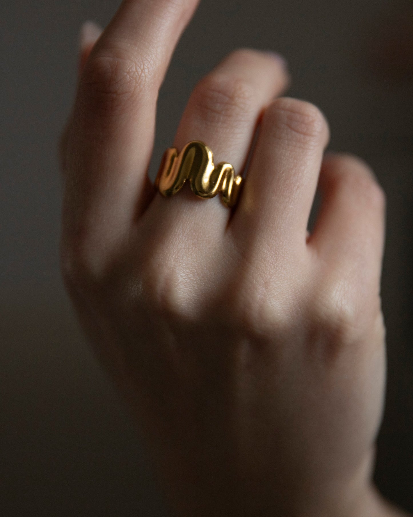Cali Gold Wave Adjustable Ring