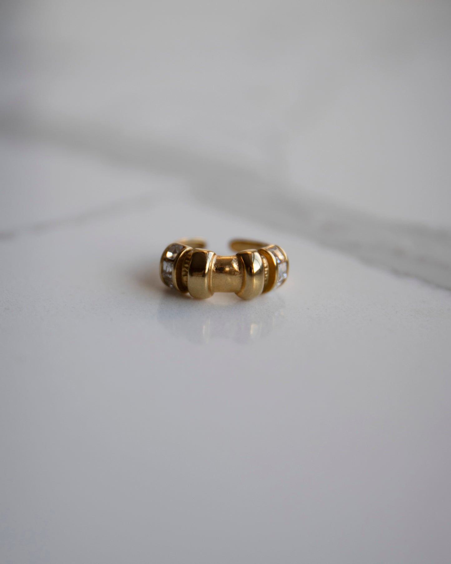 Cara Gold CZ Adjustable Ring