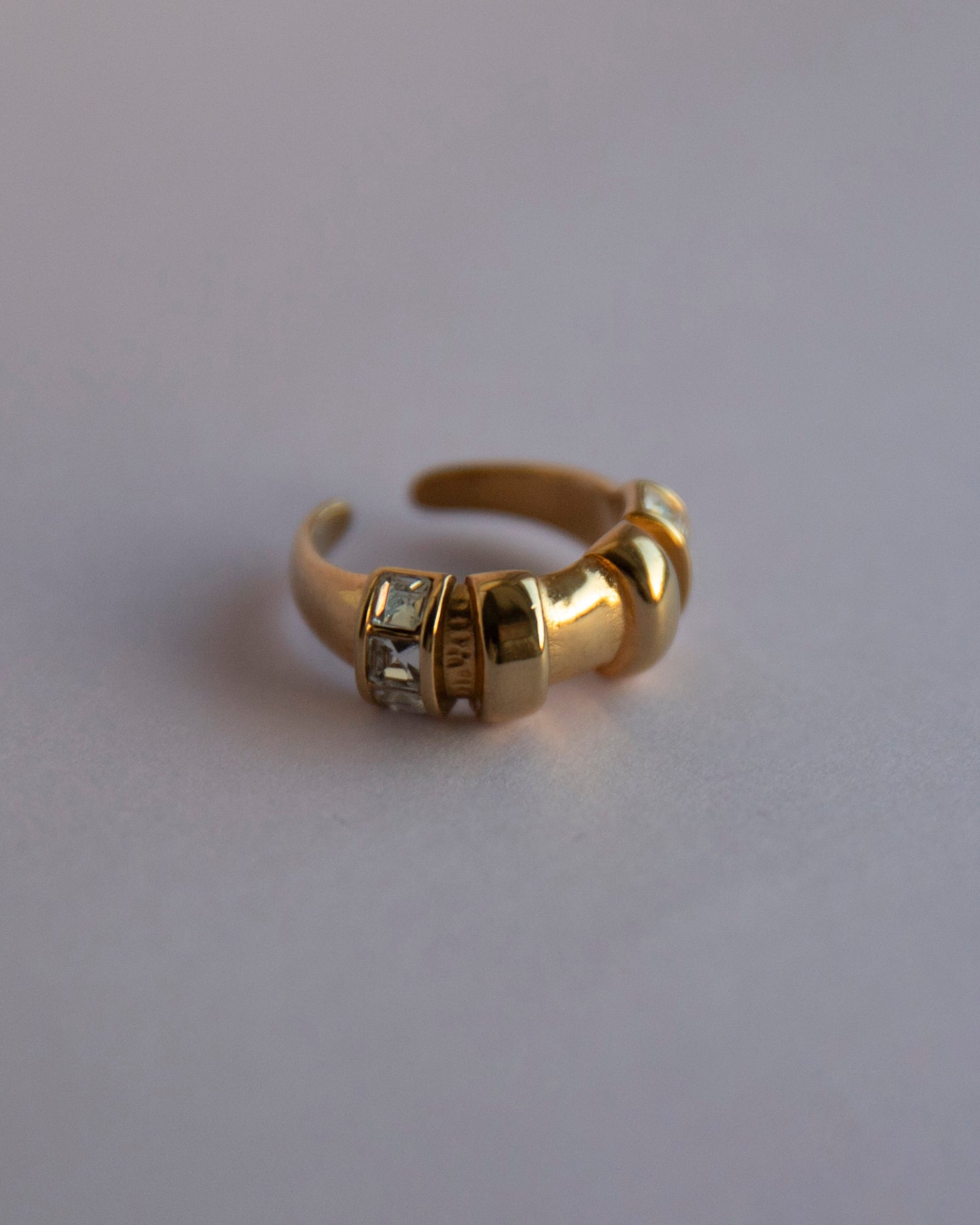Cara Gold CZ Adjustable Ring