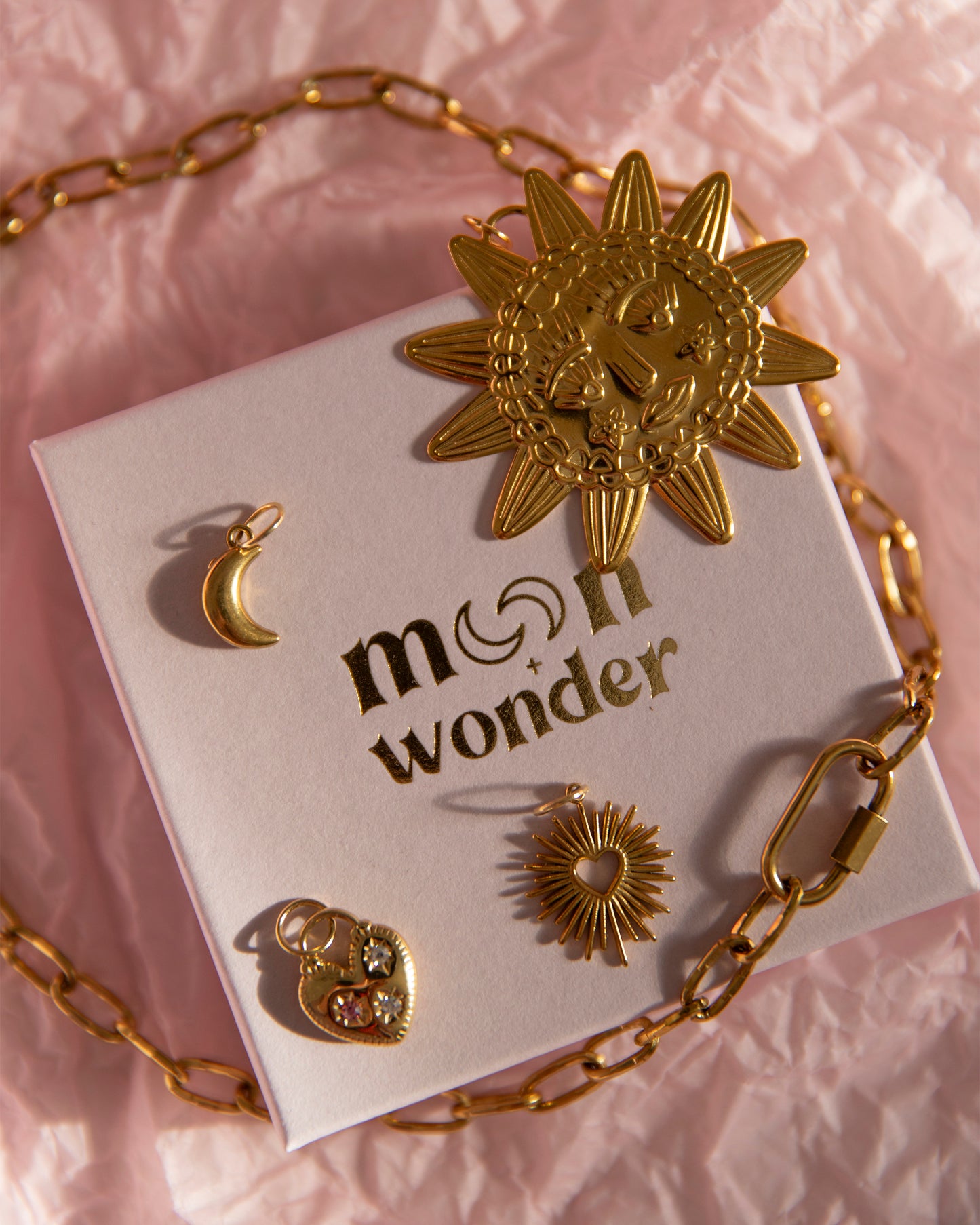 Chunky Gold Personalised Carabiner Charm Necklace