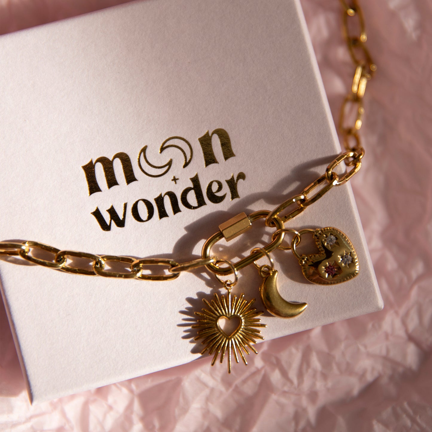 Chunky Gold Personalised Carabiner Charm Necklace