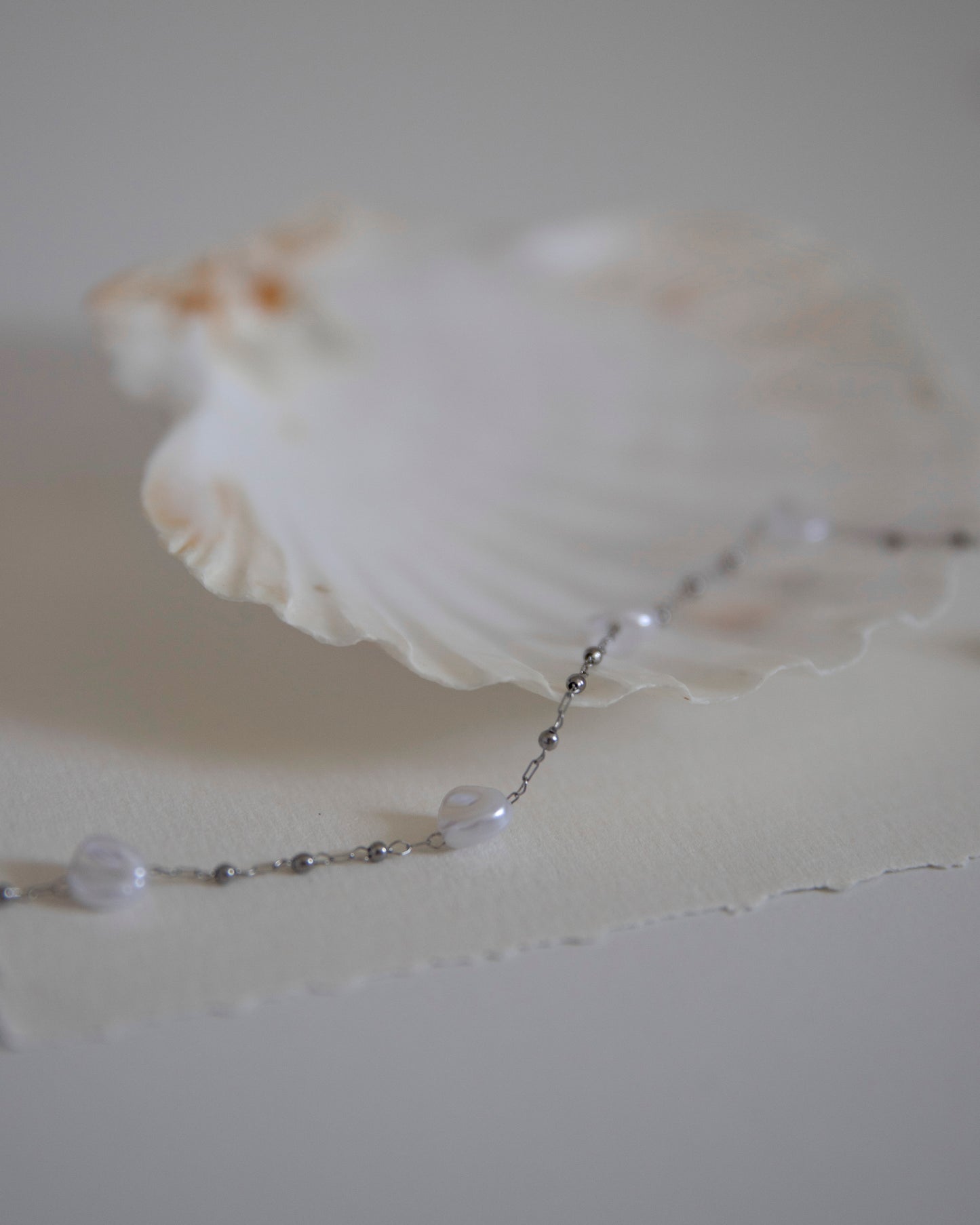 Covette Silver Freshwater Pearl Chain Necklace