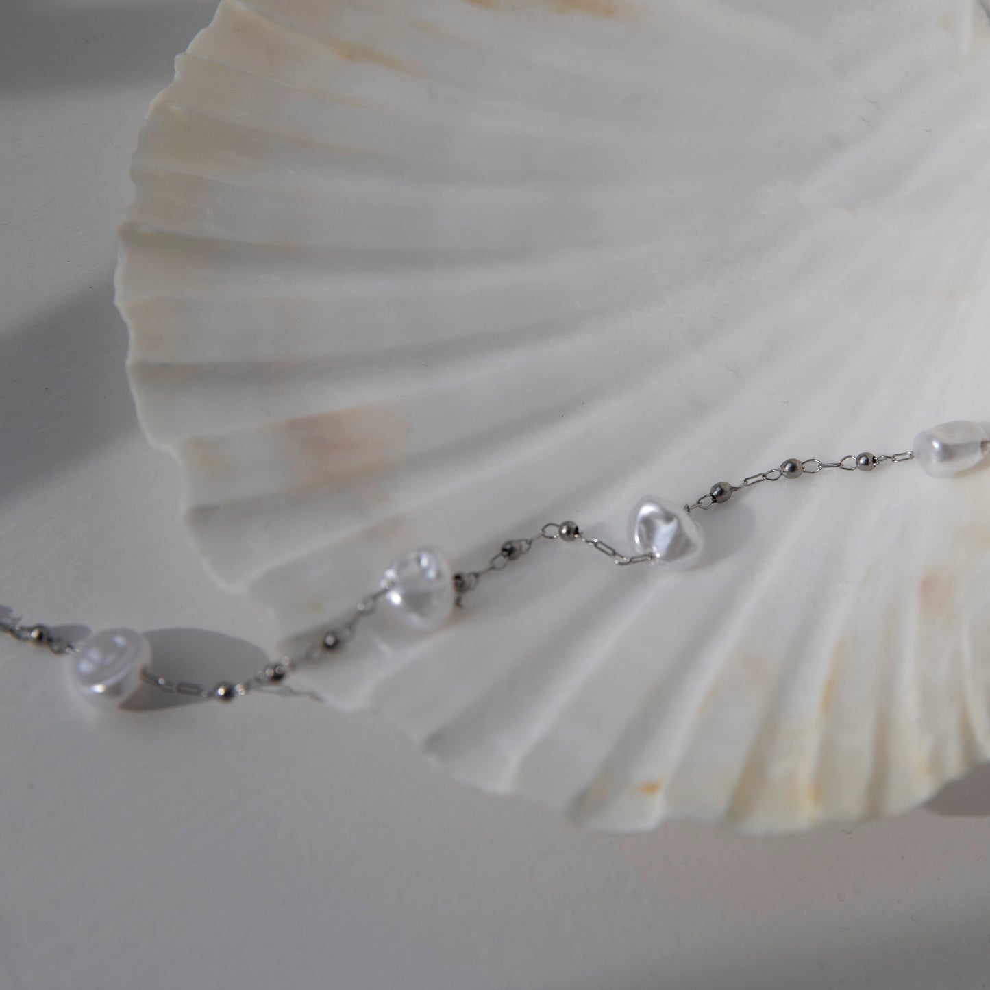 Covette Silver Freshwater Pearl Chain Necklace
