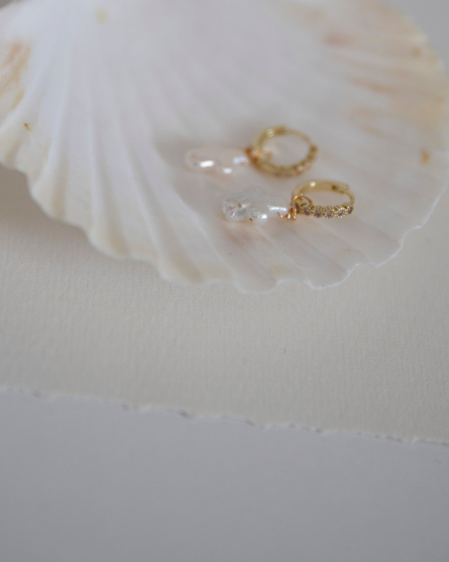 Hallie Cross Freshwater Pearl Hoop Earrings