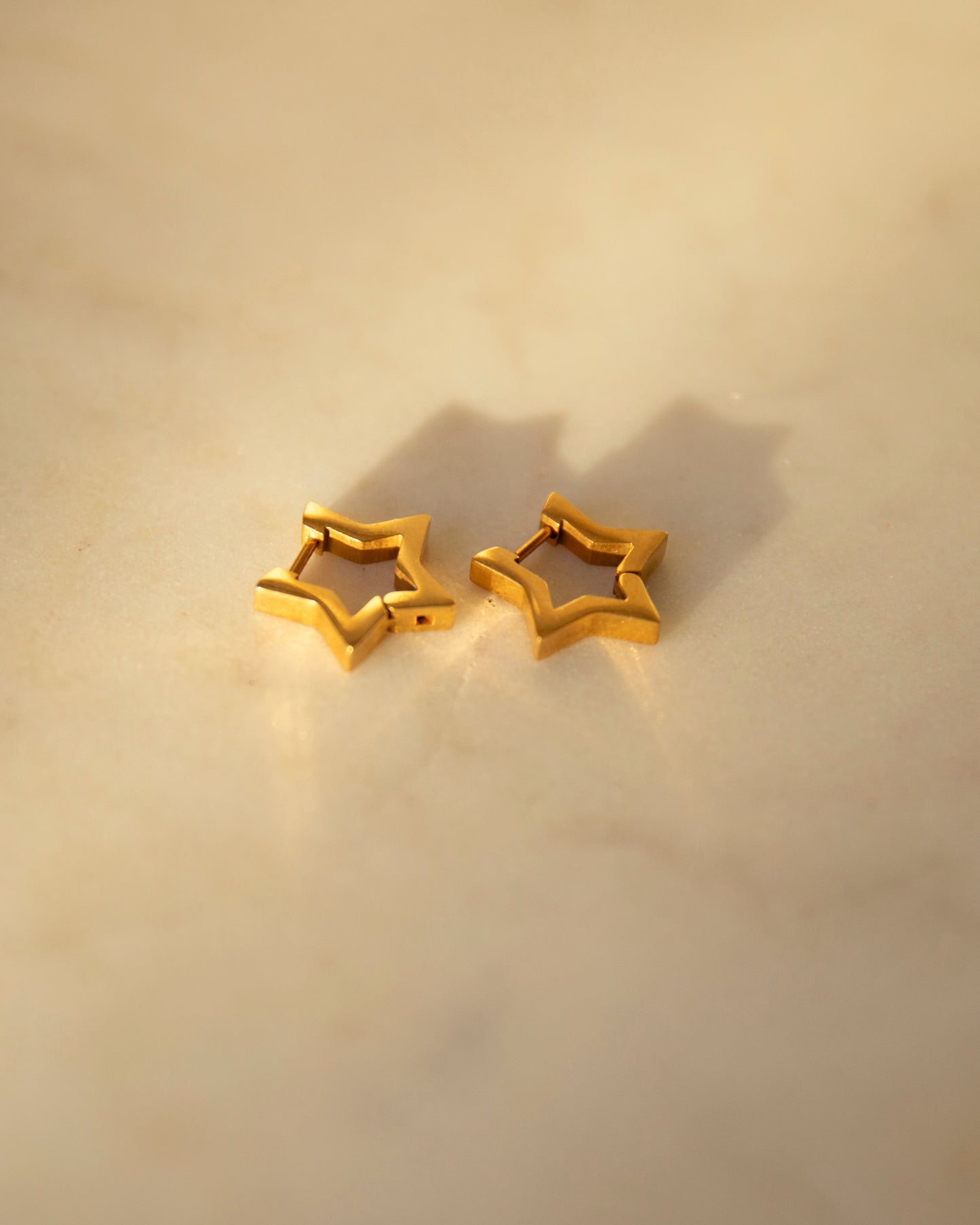 Hattie Gold Star Huggie Hoop Earrings