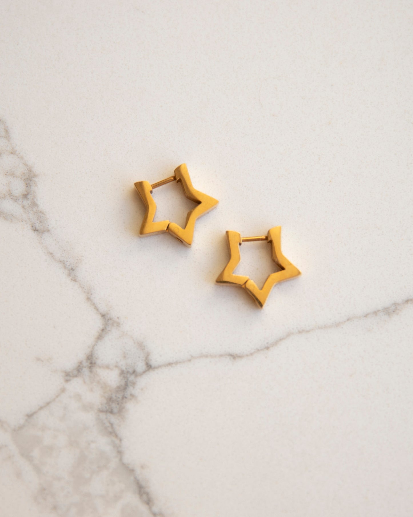 Hattie Gold Star Huggie Hoop Earrings