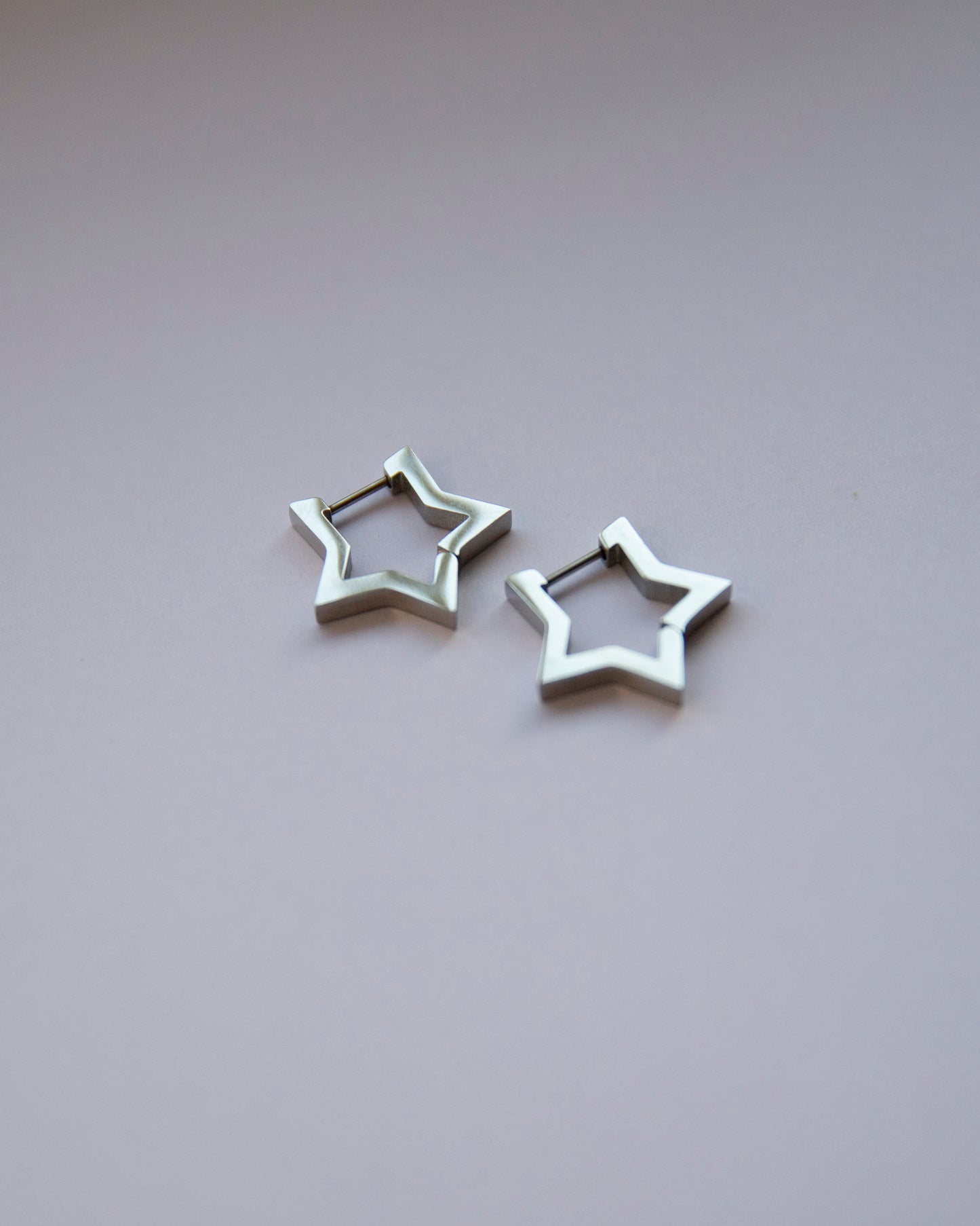 Hattie Silver Star Huggie Hoop Earrings