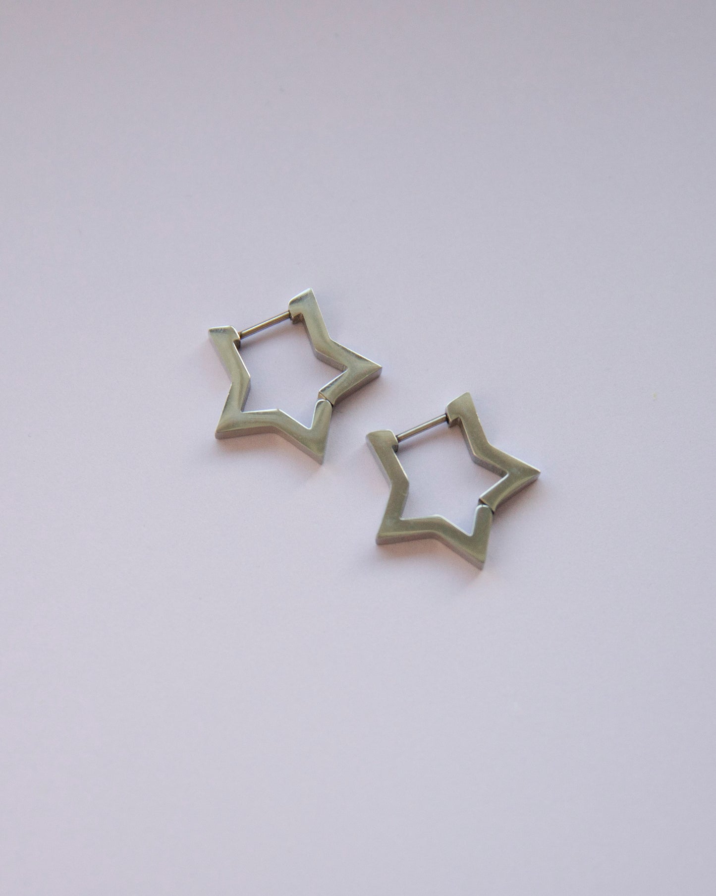 Hattie Silver Star Huggie Hoop Earrings