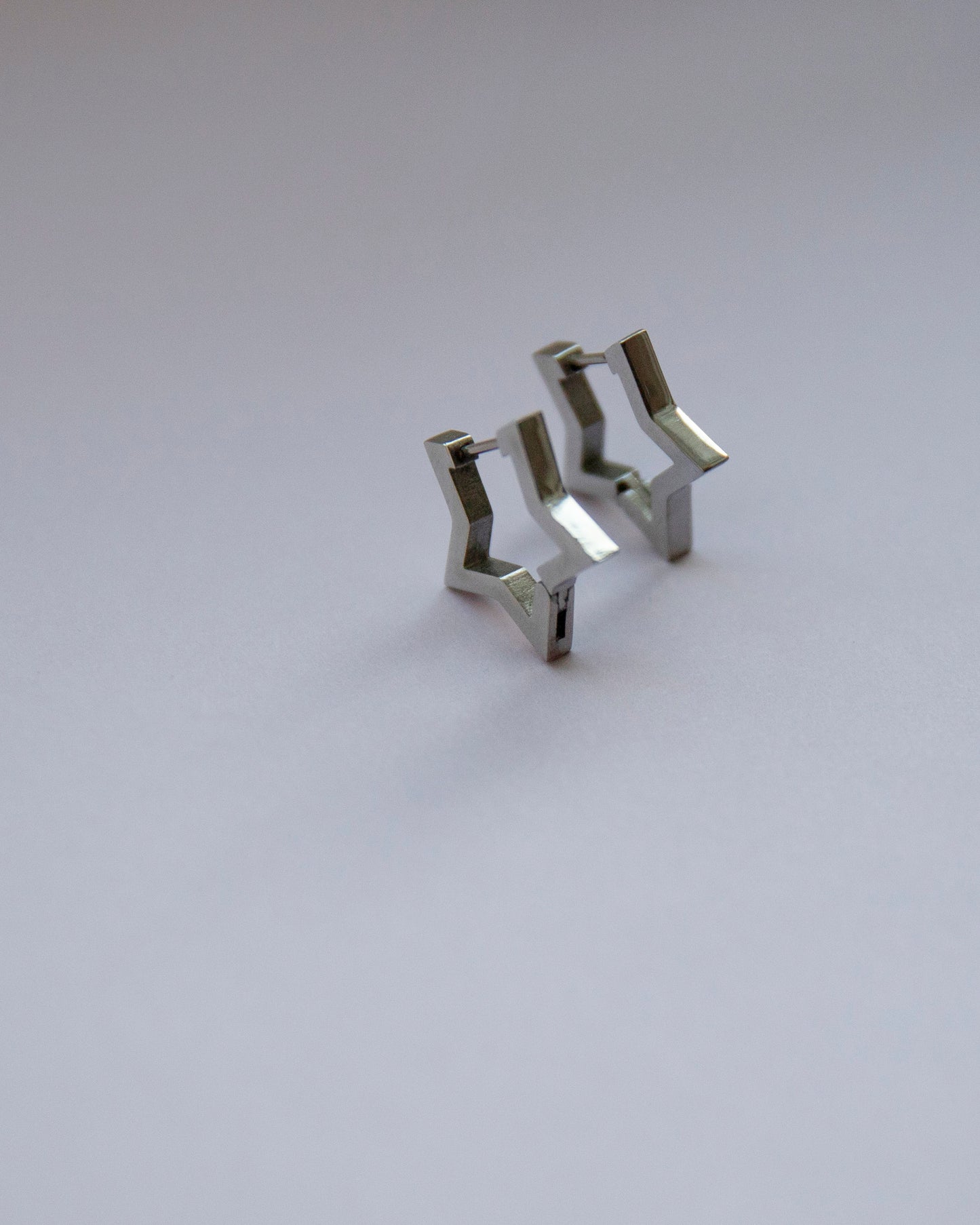 Hattie Silver Star Huggie Hoop Earrings