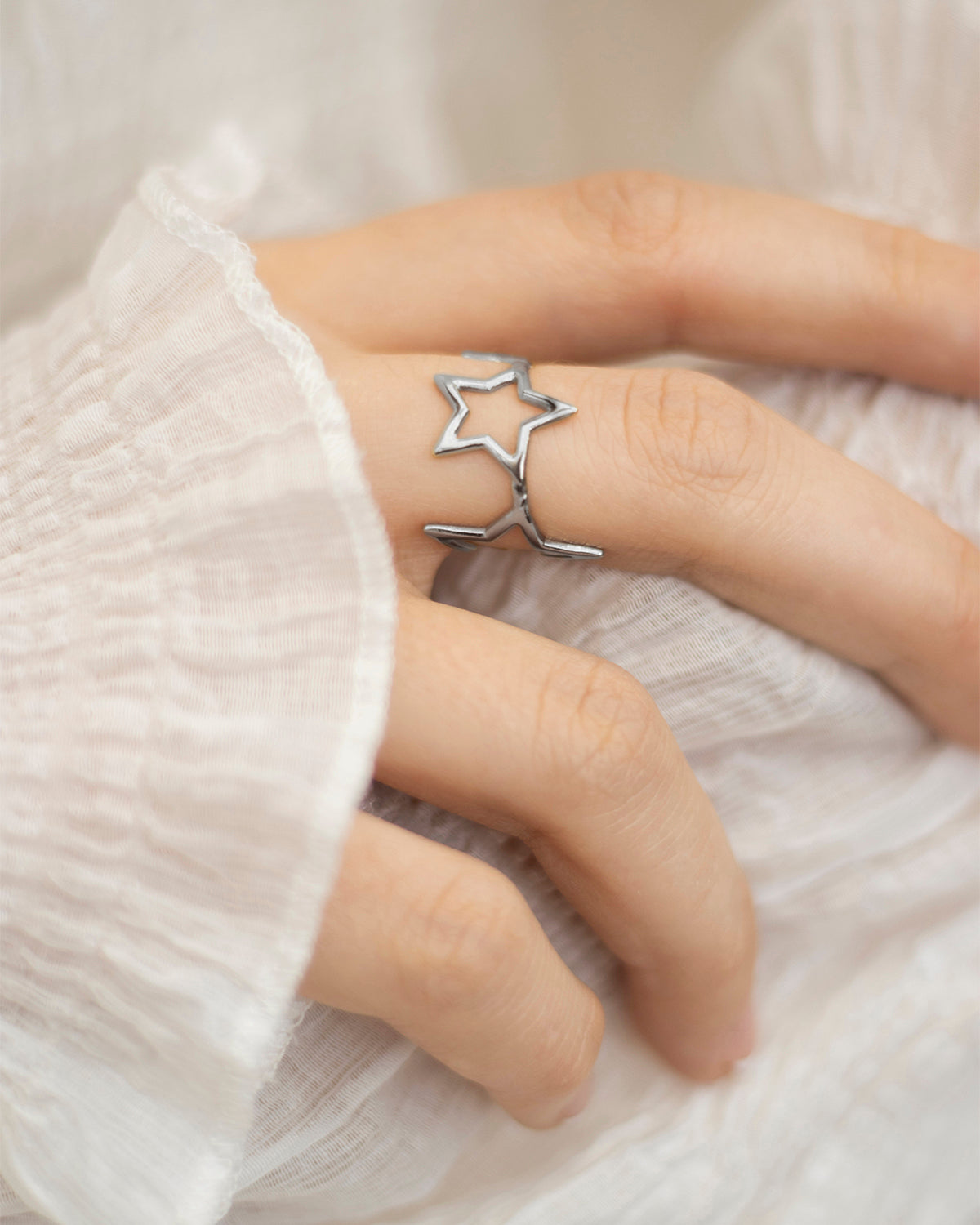 Zalia Silver Star Adjustable Ring