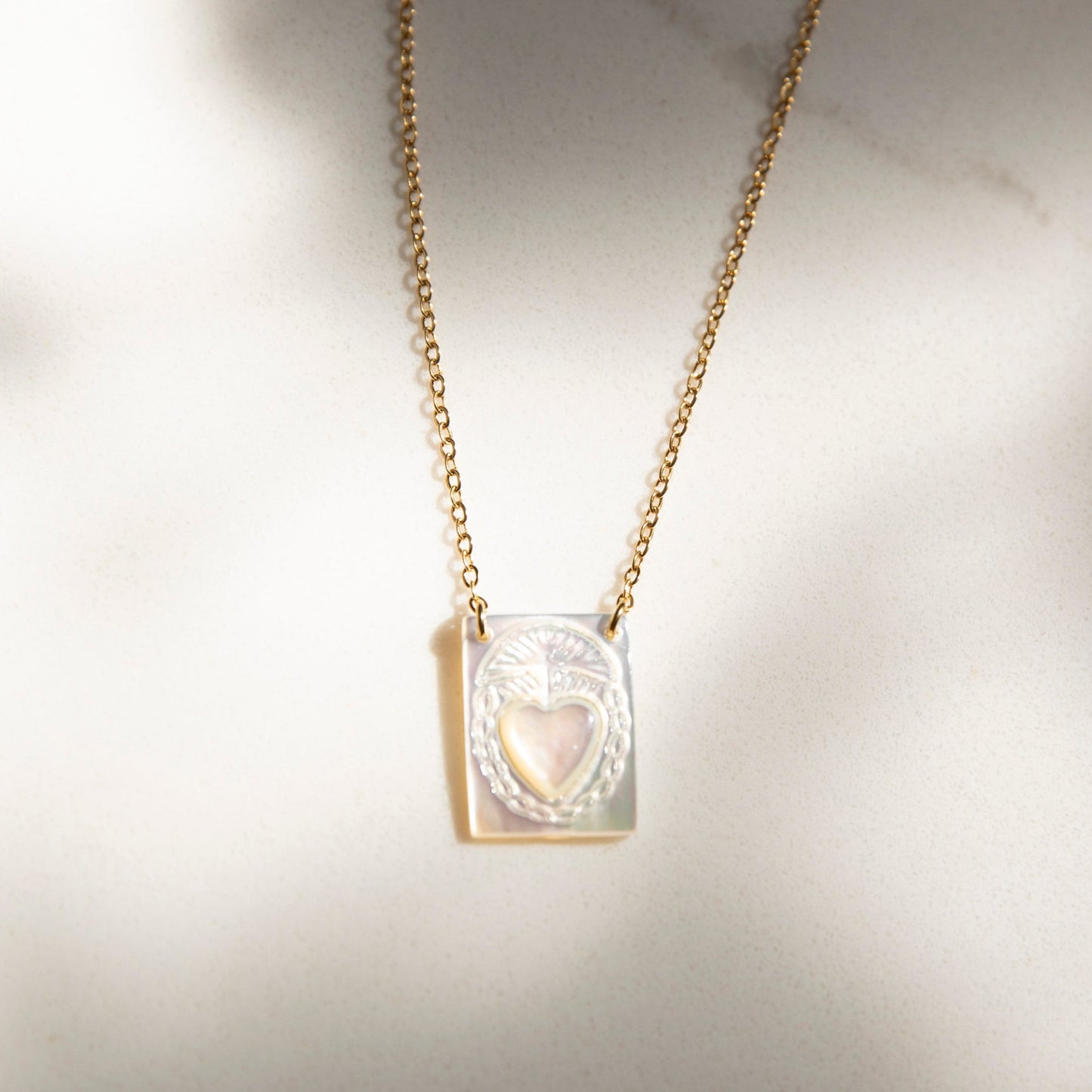 Marina Engraved Freshwater Pearl Handmade Unique Necklace
