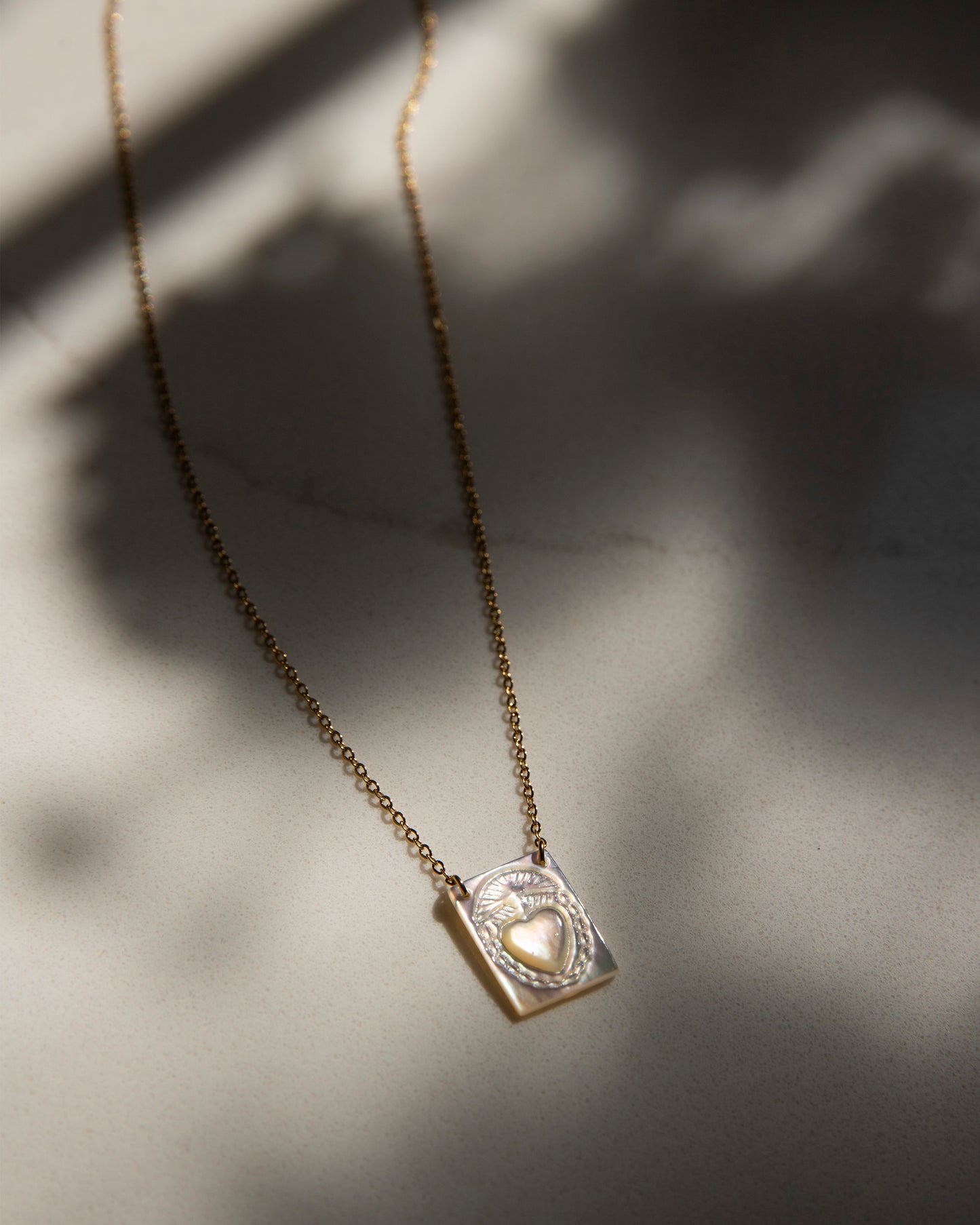 Marina Engraved Freshwater Pearl Handmade Unique Necklace