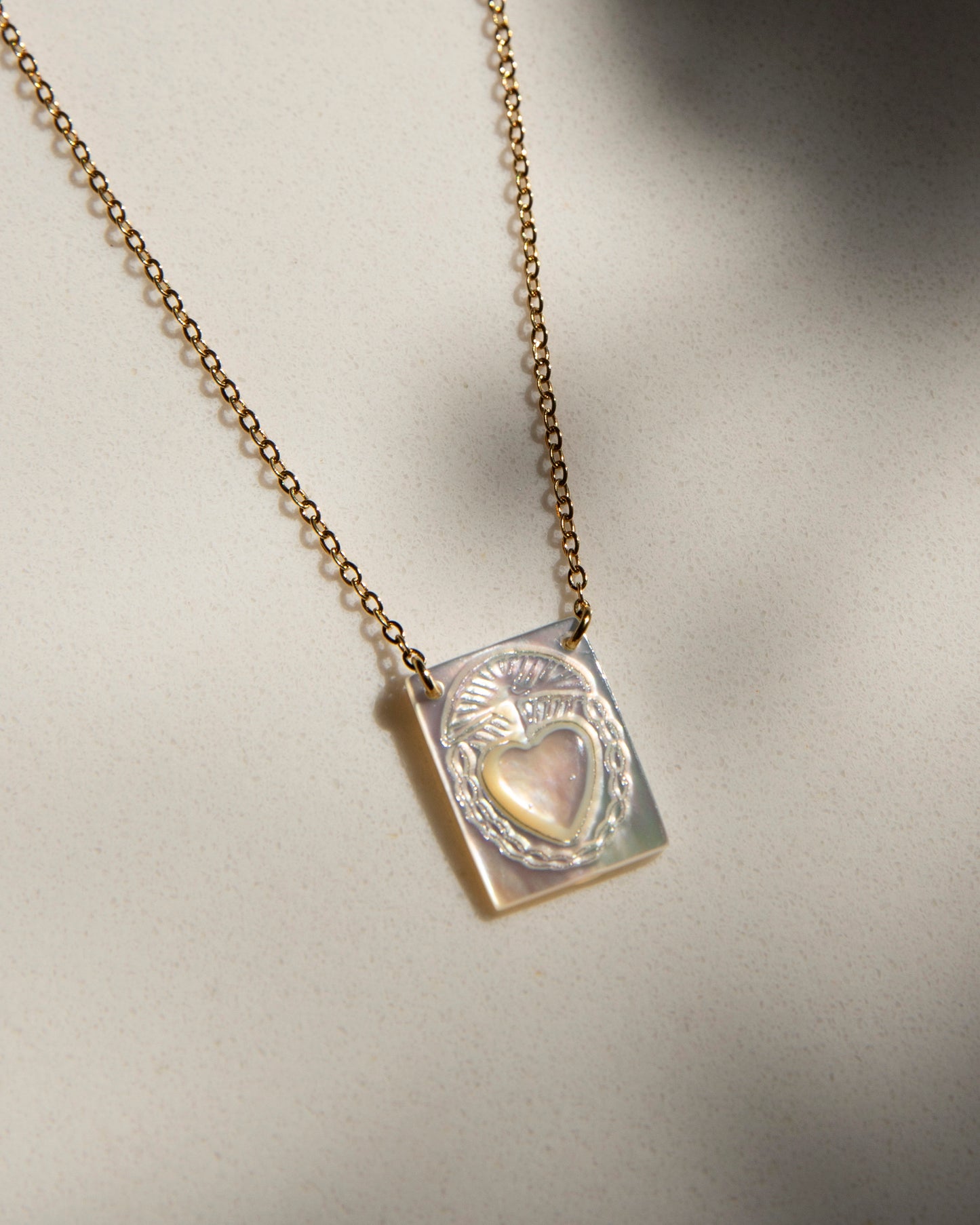 Marina Engraved Freshwater Pearl Handmade Unique Necklace