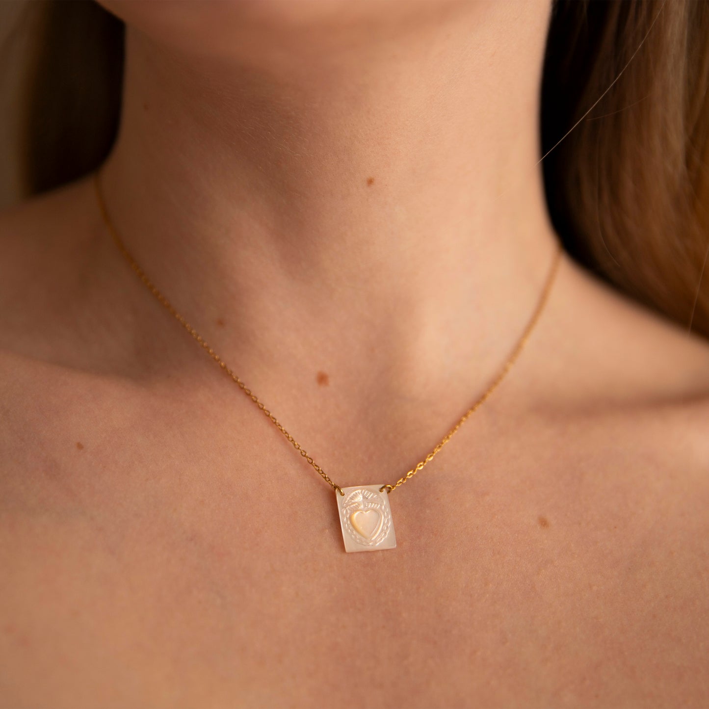 Marina Engraved Freshwater Pearl Handmade Unique Necklace