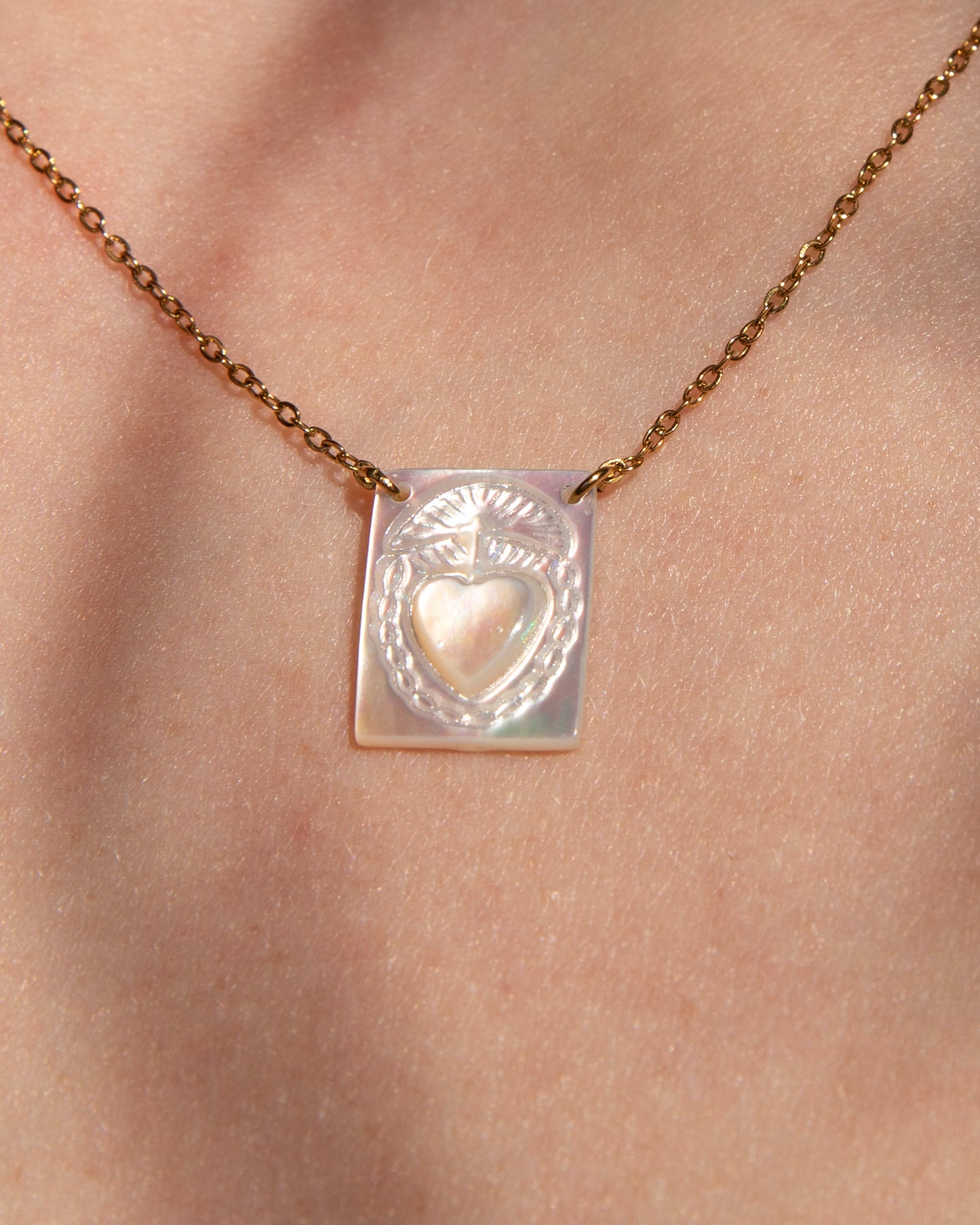 Marina Engraved Freshwater Pearl Handmade Unique Necklace
