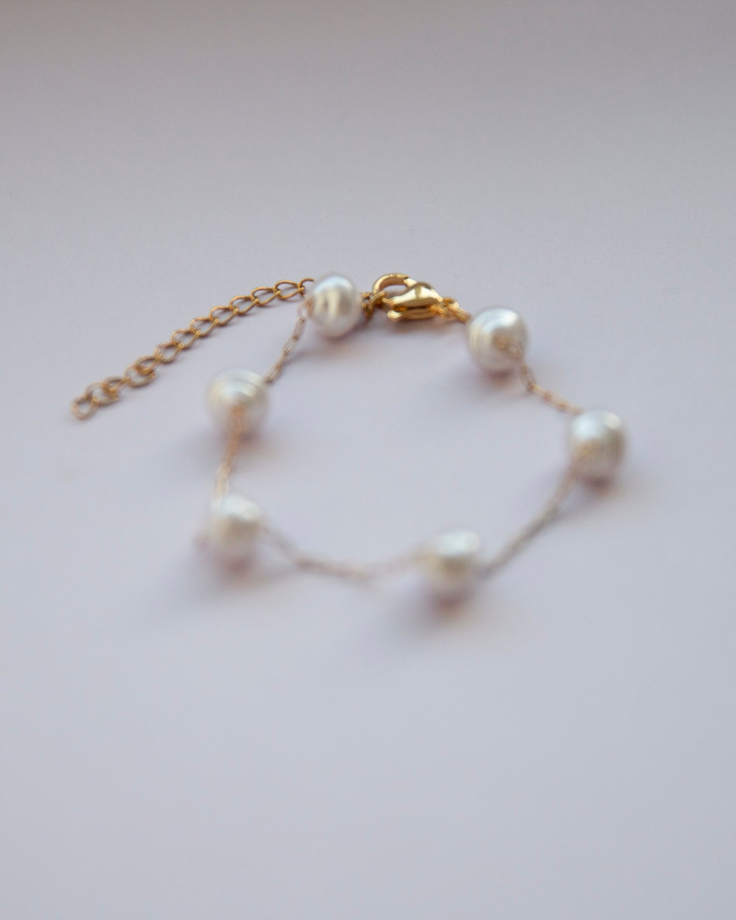 Nelli Freshwater Pearl Look Gold Bracelet