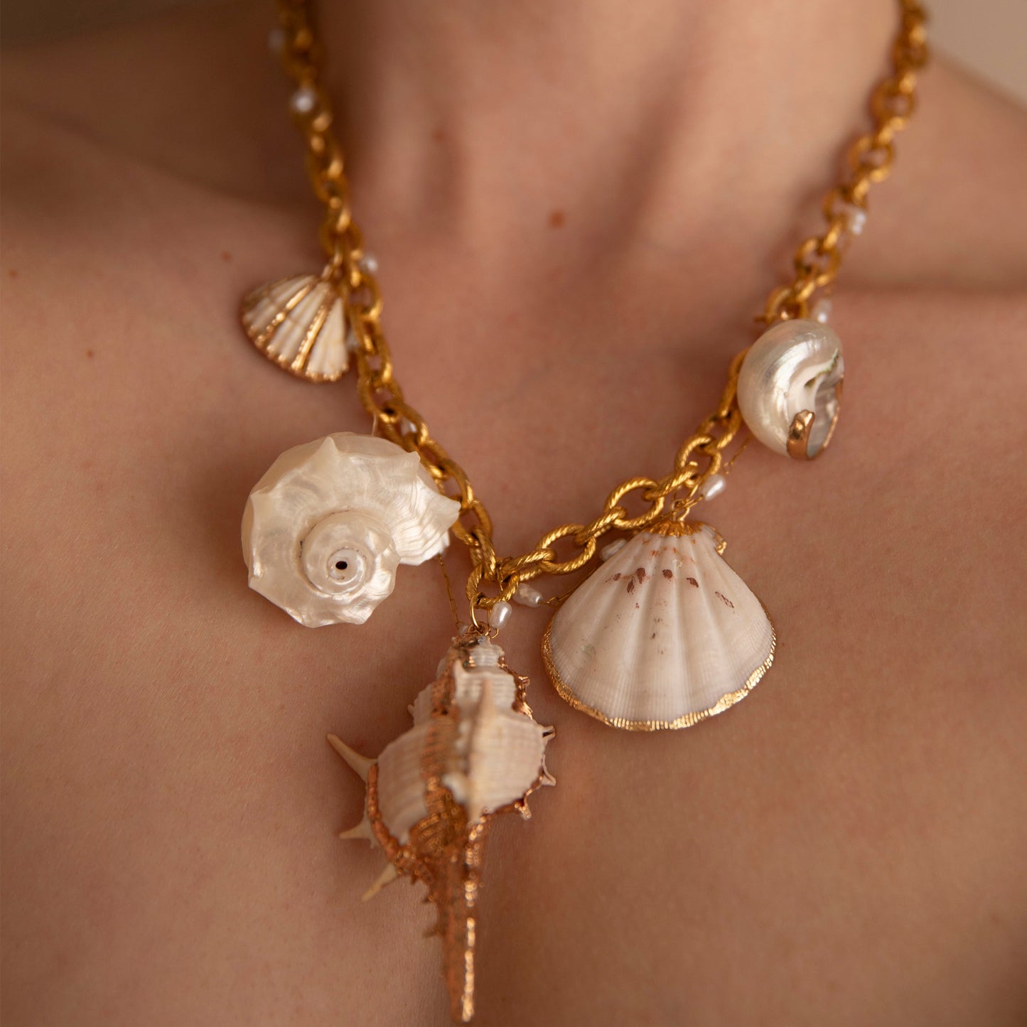 Nixita Freshwater Pearl Shell Handmade Unique Necklace