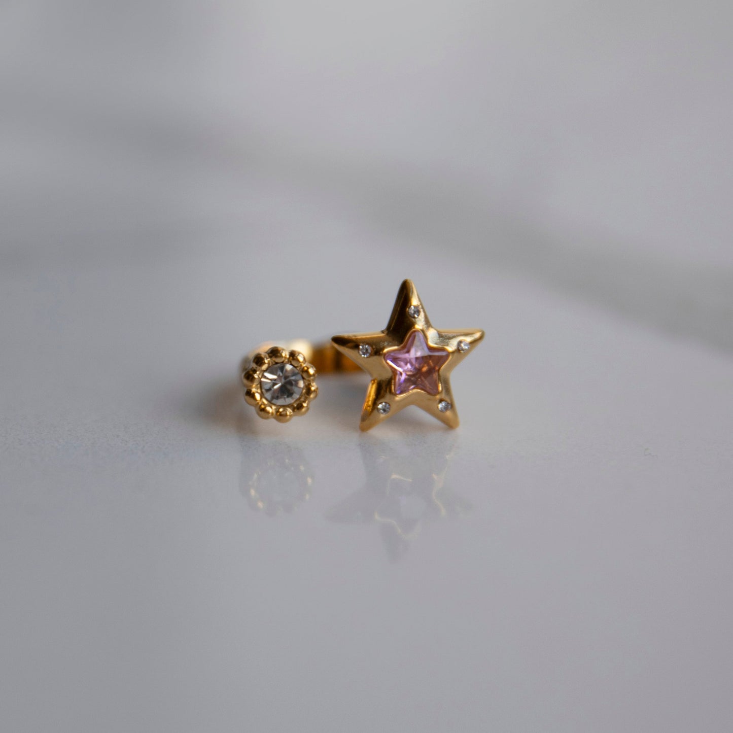 Zara Gold Pink Star Adjustable Ring