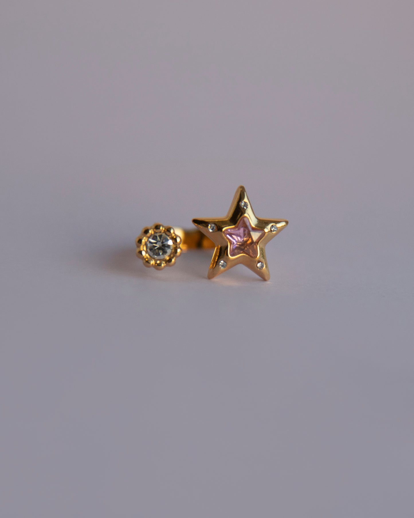 Zara Gold Pink Star Adjustable Ring