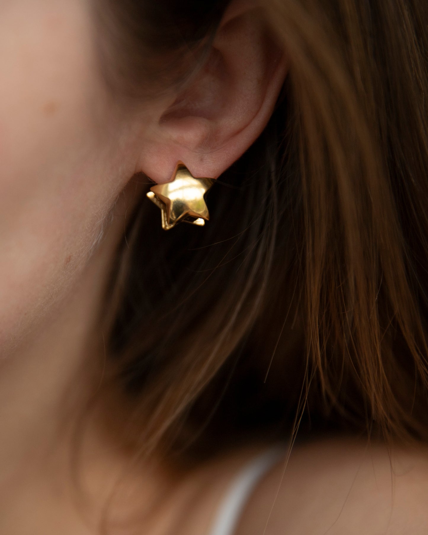 Simmi Gold Star Chunky Hoop Earrings