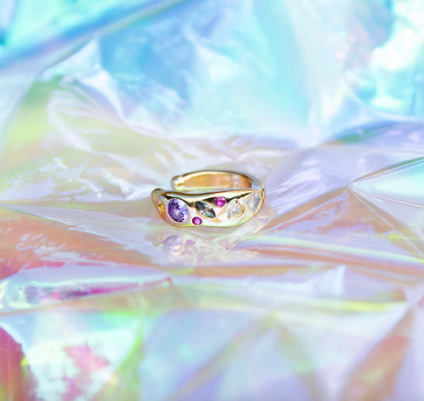 Evalina CZ Colour Crystal Ear Cuff