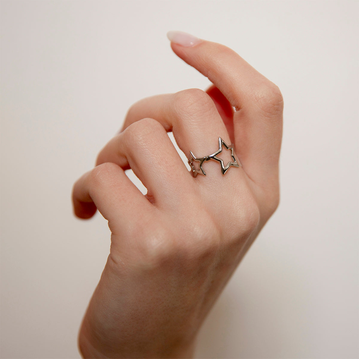 Zalia Silver Star Adjustable Ring