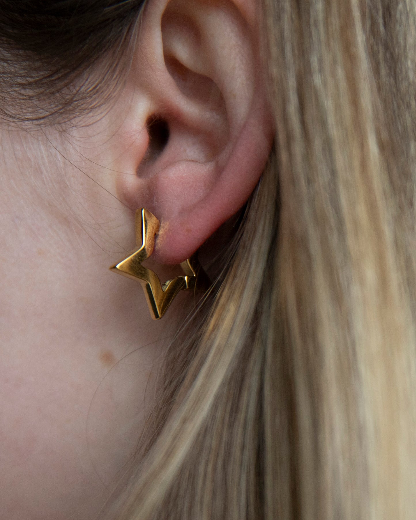 Sofia Gold Star Hoop Earrings