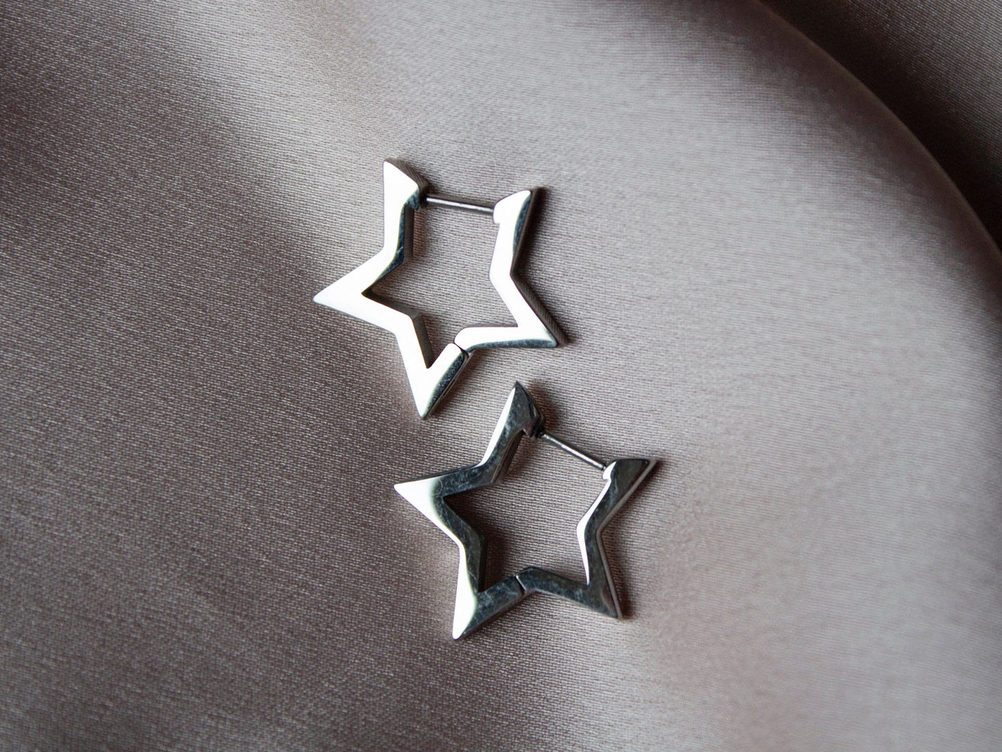 Sofia Silver Star Hoop Earrings
