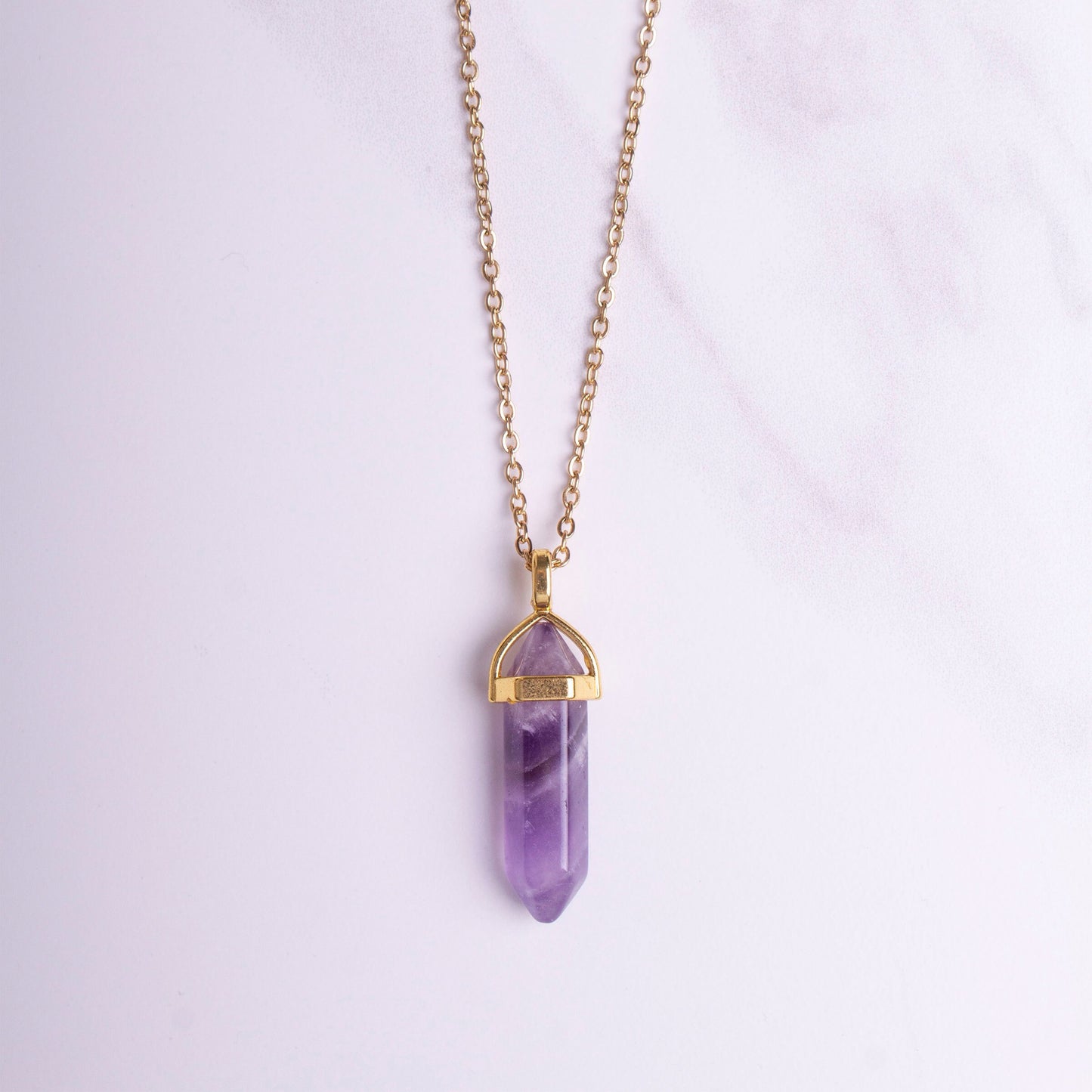 Alana Gold Amethyst Charm Necklace