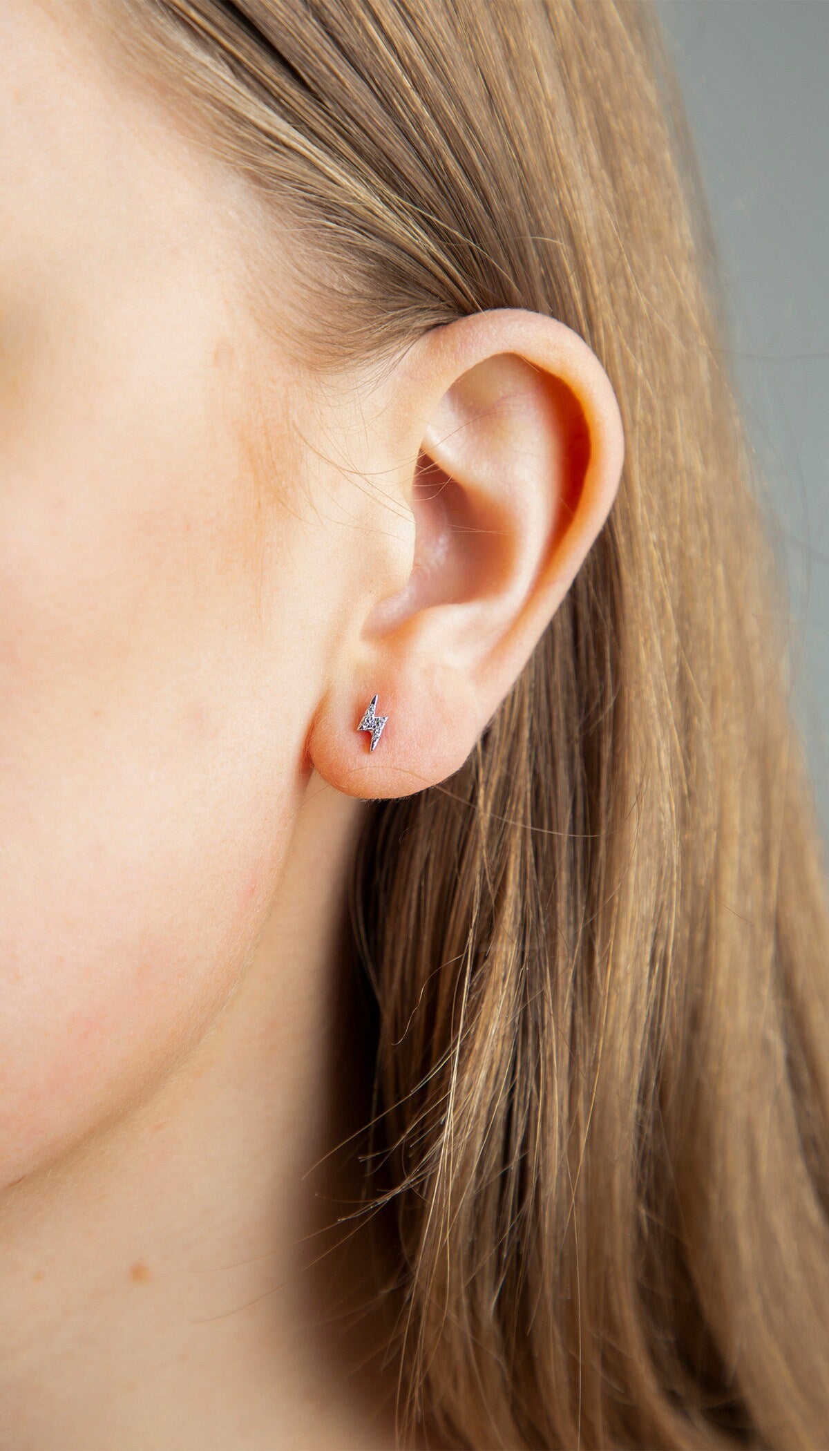 Rhea Silver Lightning Bolt Stud Earrings