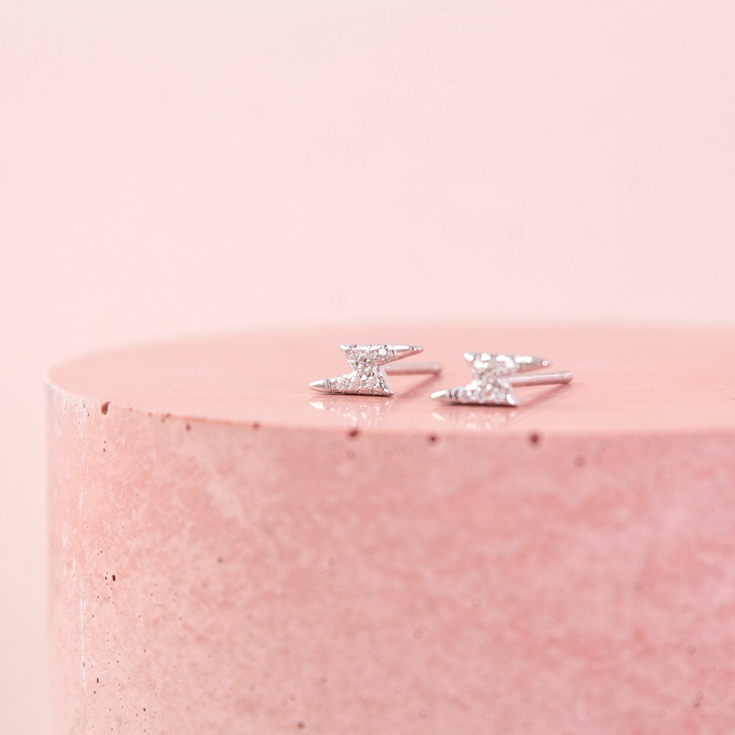 Rhea Silver Lightning Bolt Stud Earrings