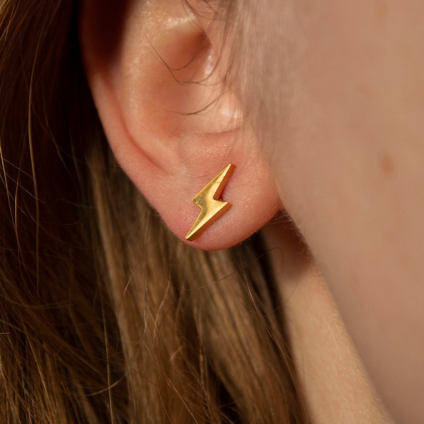 Kodi Gold Lightning Bolt Stud Earrings