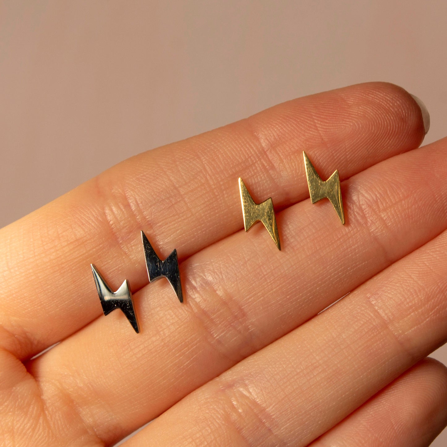 Kodi Silver Lightning Bolt Stud Earrings