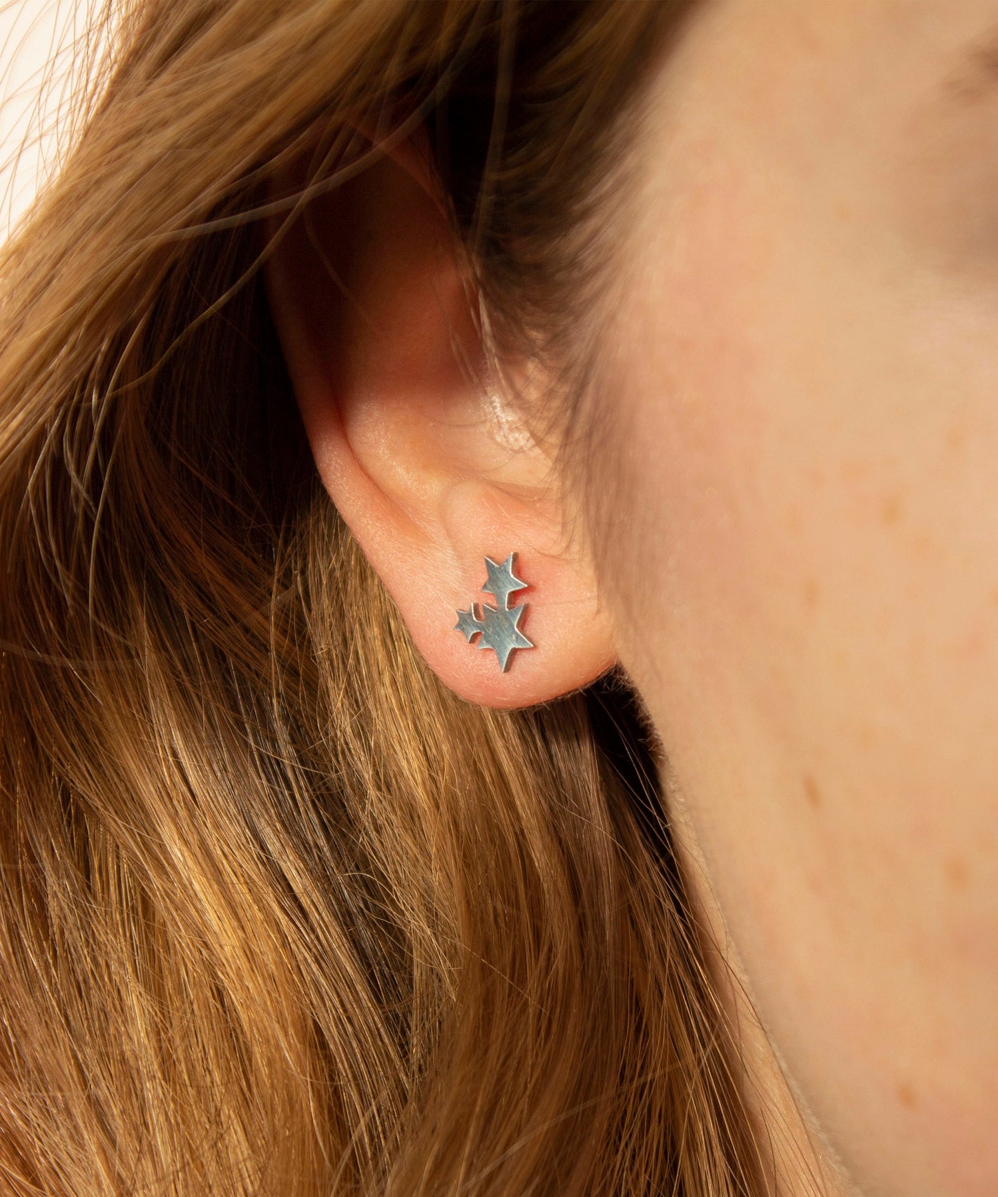 Vera Silver Triple Star Stud Earrings