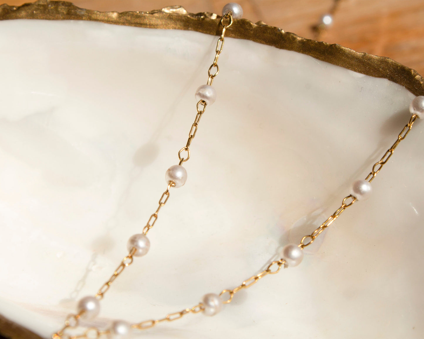 Kai Gold Freshwater Pearl Look Lariat Necklace