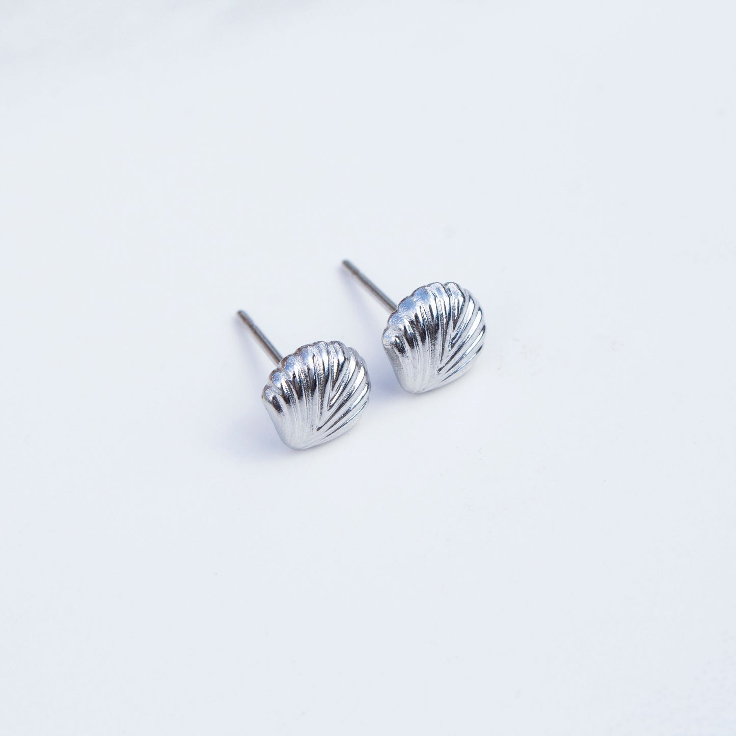 Kayla Silver Shell Stud Earrings