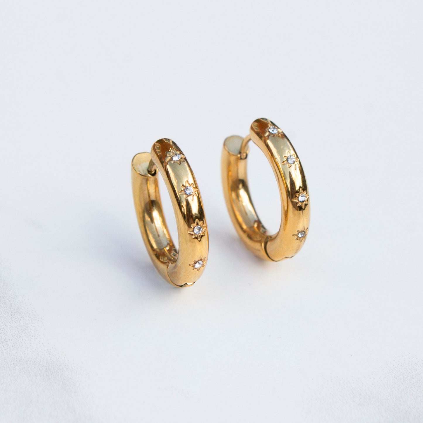 Abbie Gold Star Hoop Earrings
