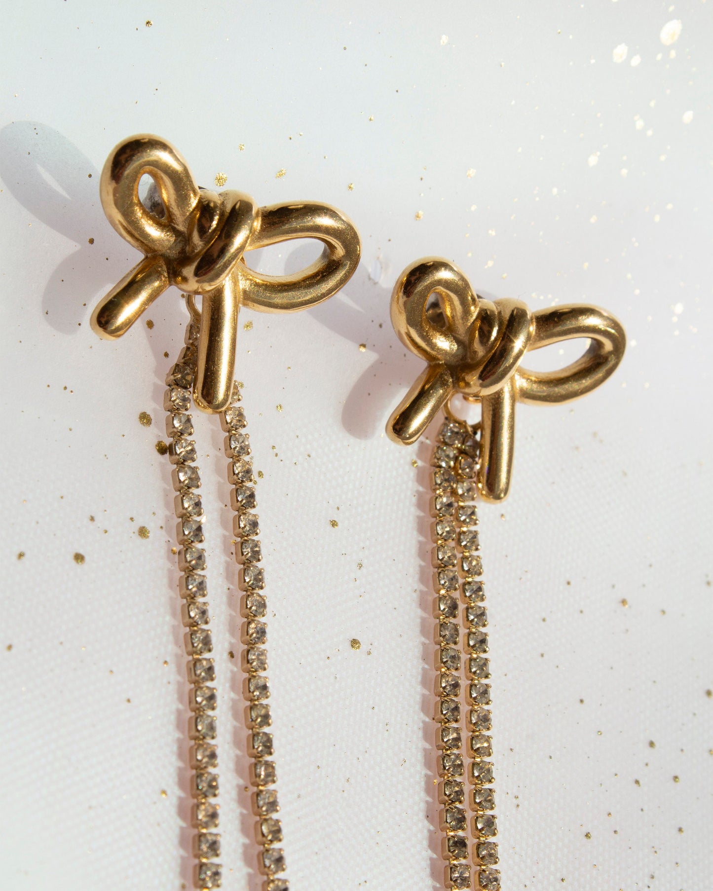 Delphine Gold Bow Stud Earrings