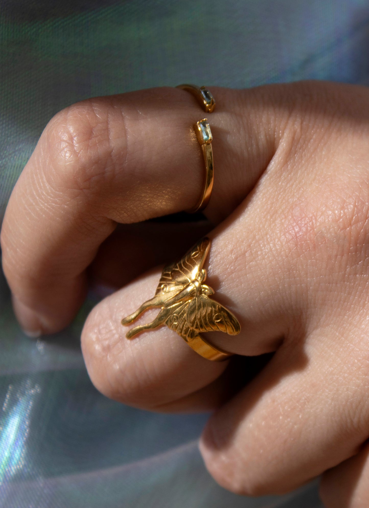 Lyra Gold Butterfly Adjustable Ring