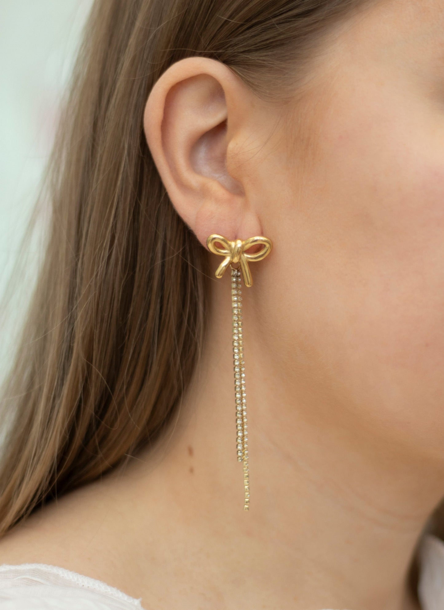 Delphine Gold Bow Stud Earrings