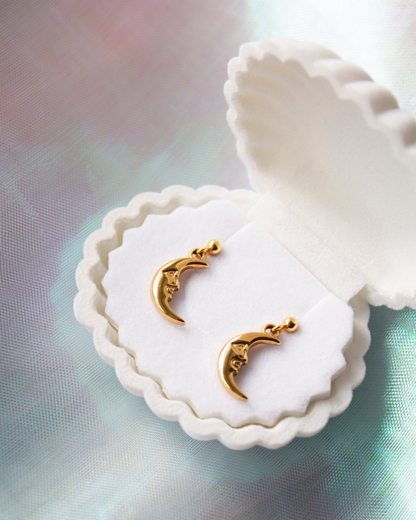 Cosima Gold Crescent Moon Stud Earrings