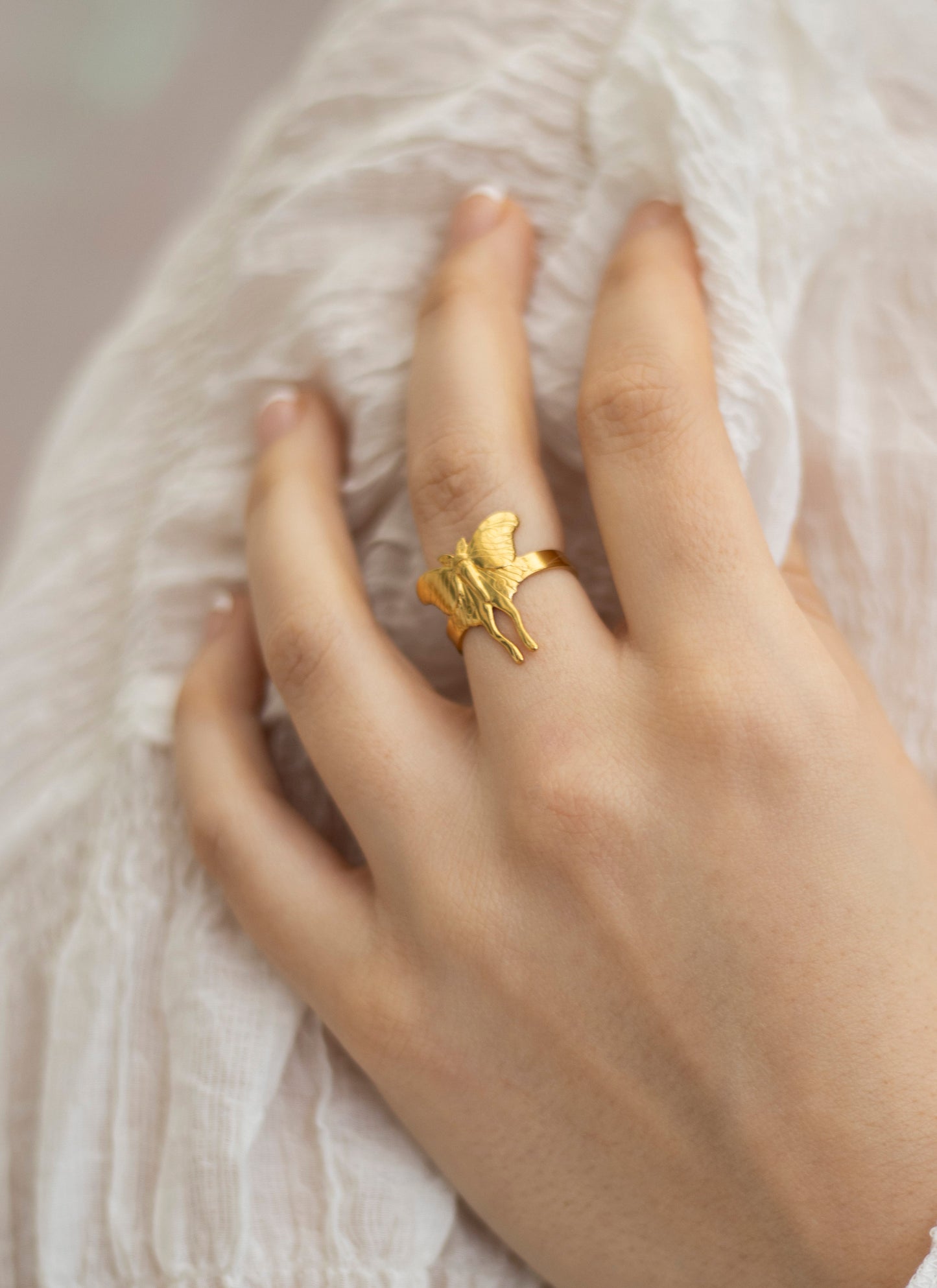 Lyra Gold Butterfly Adjustable Ring