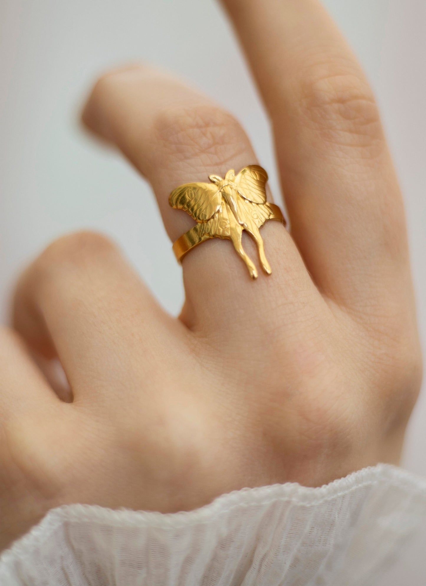 Lyra Gold Butterfly Adjustable Ring