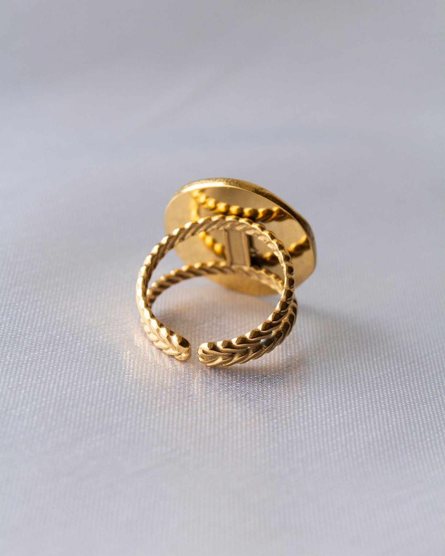 Soleil Gold Sun Moon & Star Adjustable Ring