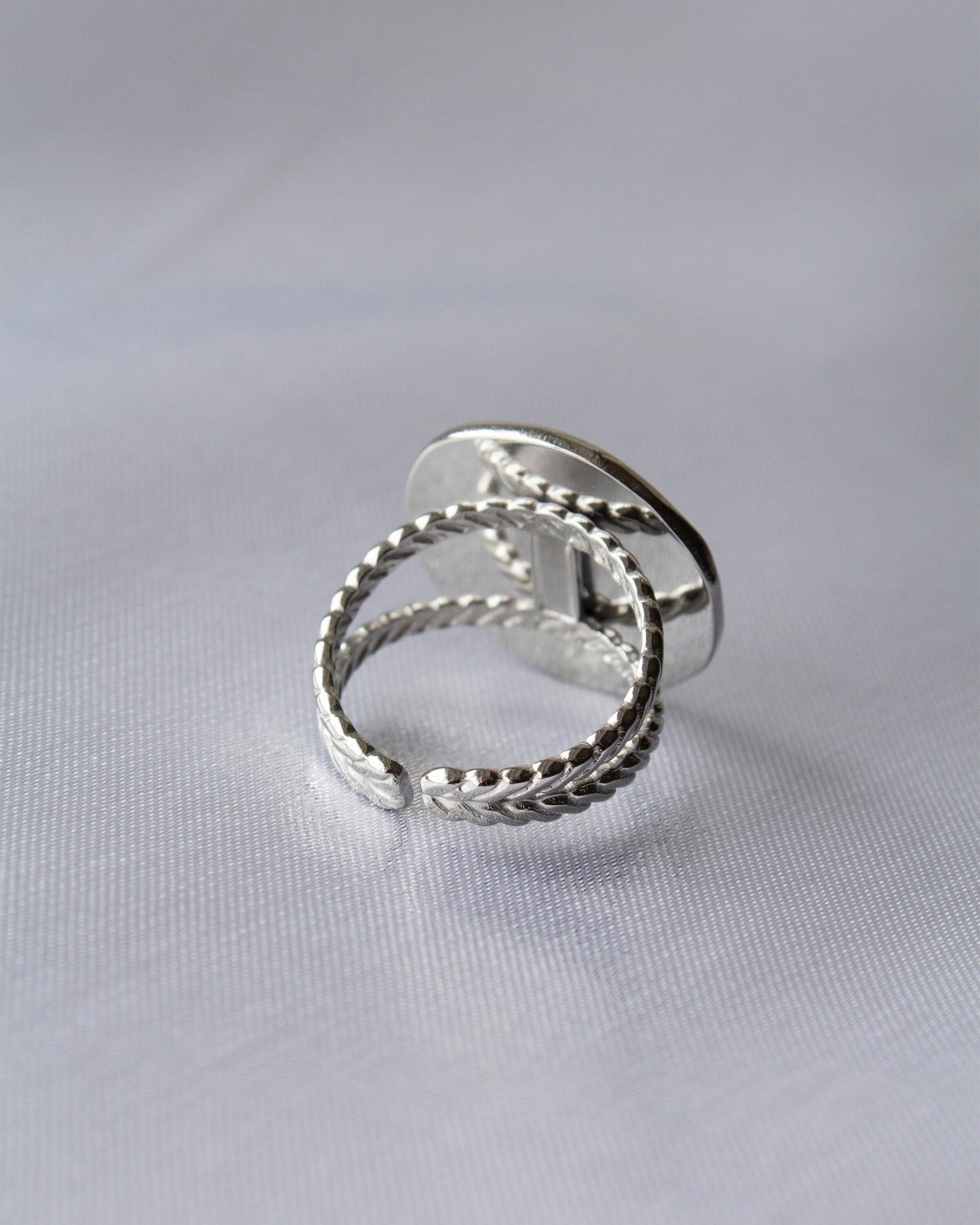 Soleil Silver Sun Moon & Star Adjustable Ring