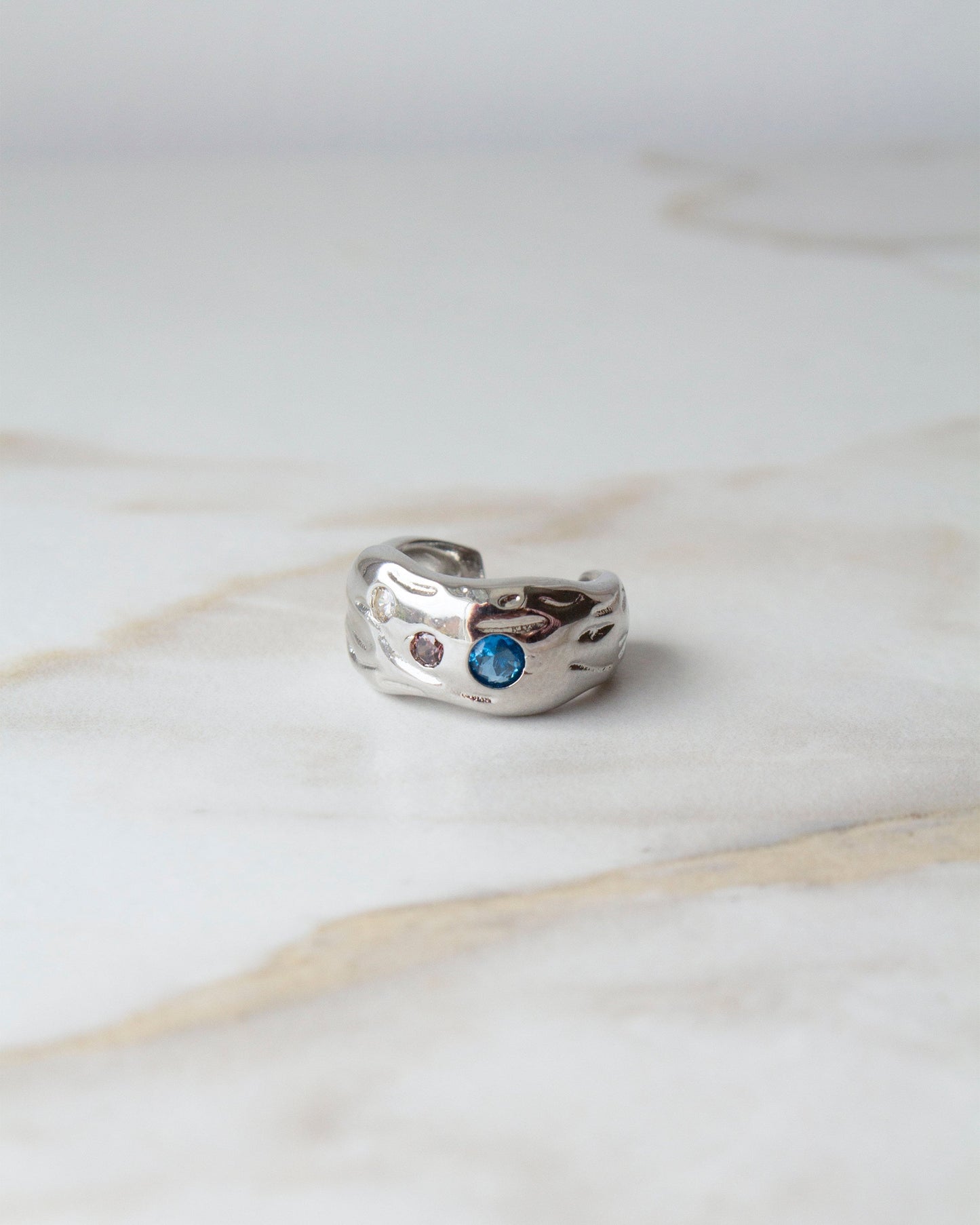 Leilani Silver CZ Crystal Ear Cuff