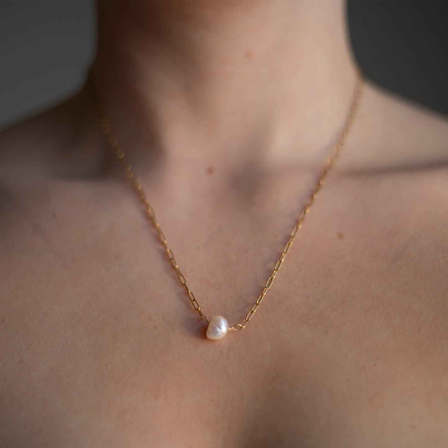 Aerin Freshwater Pearl Handmade Gold Necklace